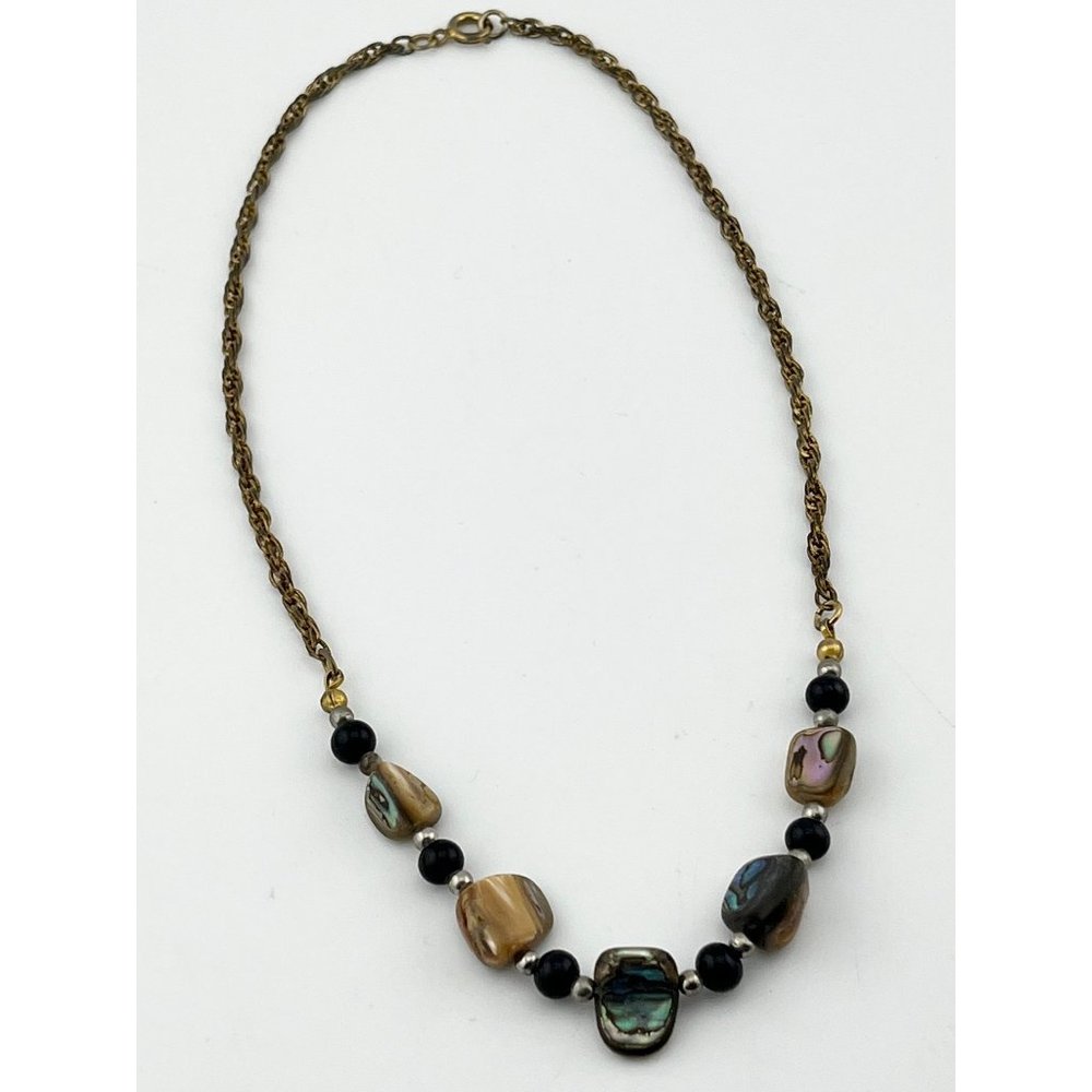 Vintage Abalone Shell Beaded Choker Necklace